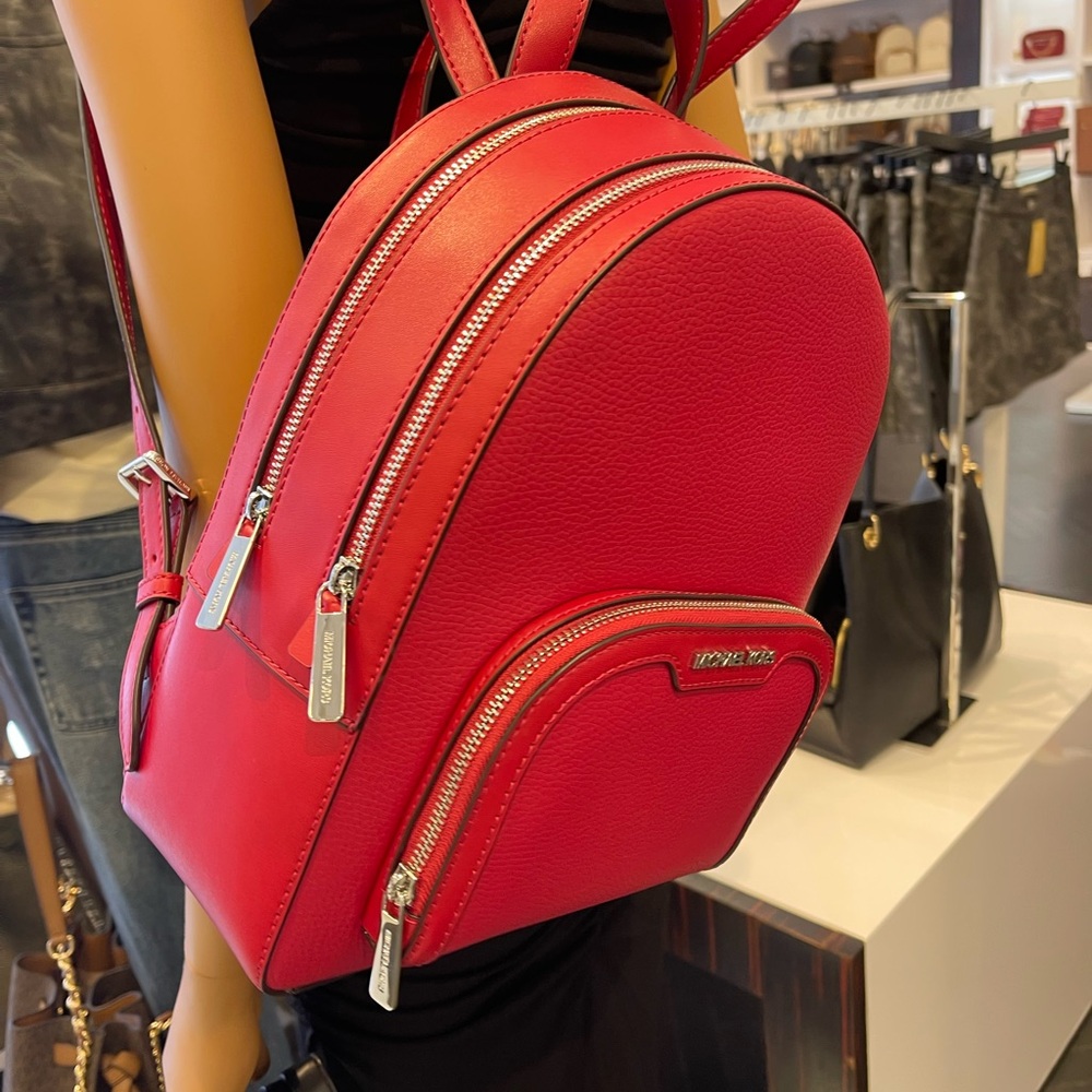 MICHAEL KORS Jaycee Md Zip Pocket Pebbled Leather Backpack
Dark Raspberry 
NWT - Picture 10 of 16